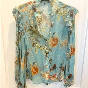 Beautiful Icons Floral Ruffle Top